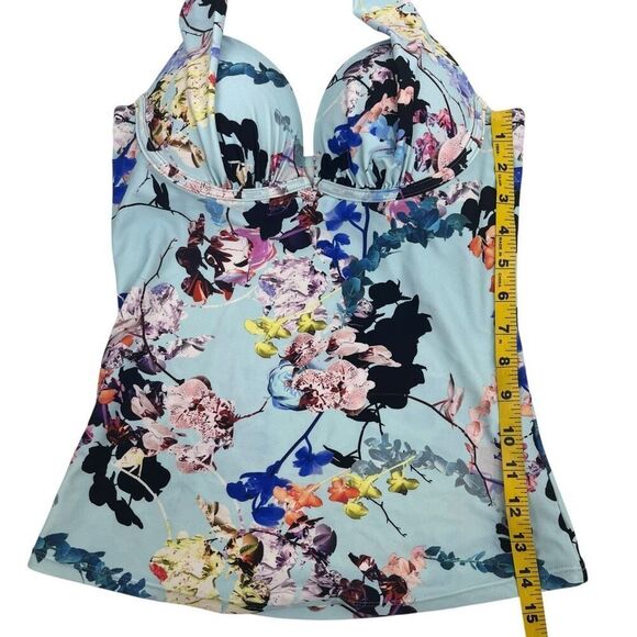 Hapari Womens Floral Halter SPF 50+ Tankini Top Swimwear Multicolor Small - Picture 10 of 14